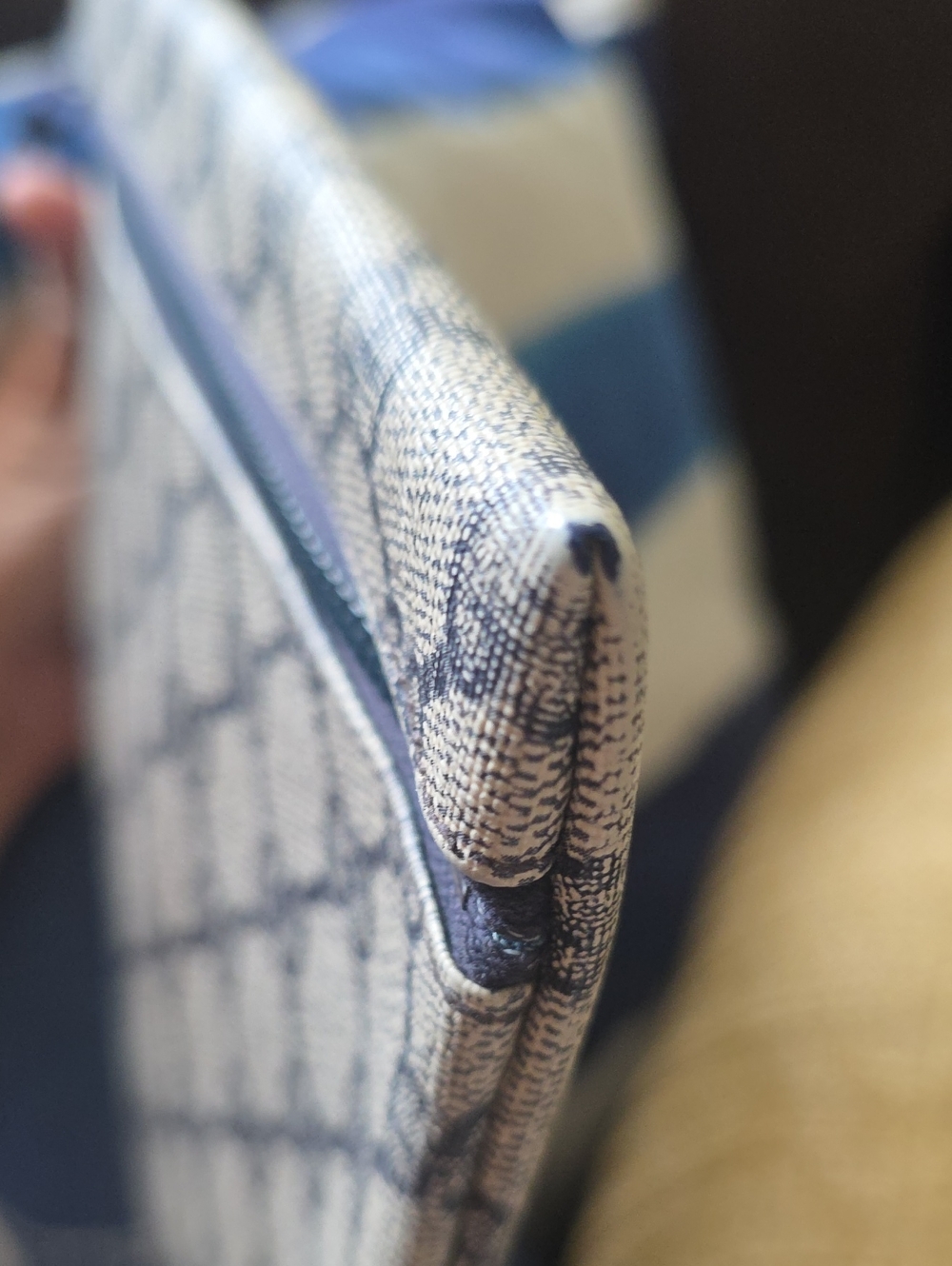Gucci Supreme Sherry Line Beige and Black/blue Clutch Bag - Picture 12 of 15